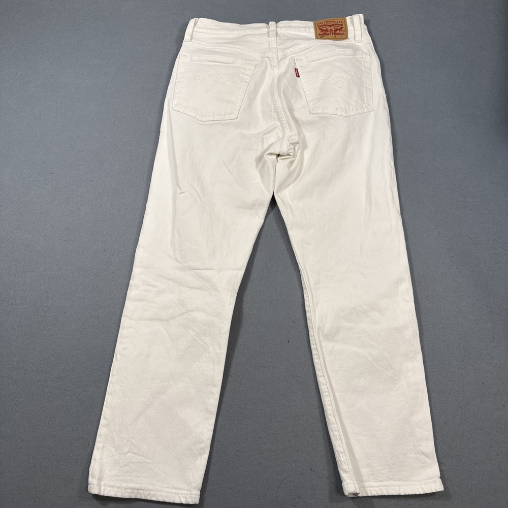 Levis Jeans Adult 27/26  White Denim 501 Skinny Button Fly Big E Premium - Picture 6 of 8